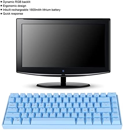 Ръчна Детска клавиатура с 82 клавиша, детска клавиатура с подсветка RGB, Безжична клавиатура 2.4 G BT3.0, Широка съвместимост, Точно Стабилна игрова клавиатура за работа, ?