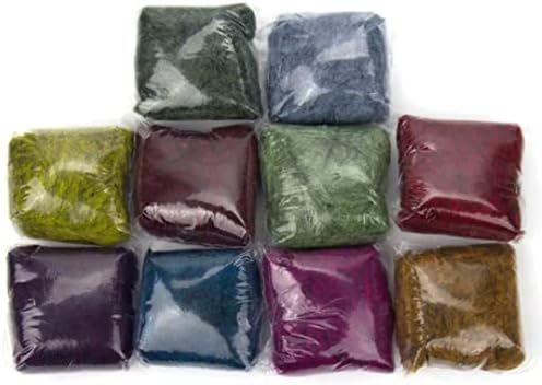 Revolution Fibers Himalayan Range Wool Roving Variety Pack | 10 Луксозни смесовых цветове флисового влакна Corriedale