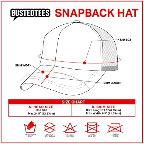 BustedTees HODL Биткойн Окото Шапка за ежедневието - бейзболна шапка за Мъже с Дишаща Мрежа Отзад Регулируем Ремък Затвори