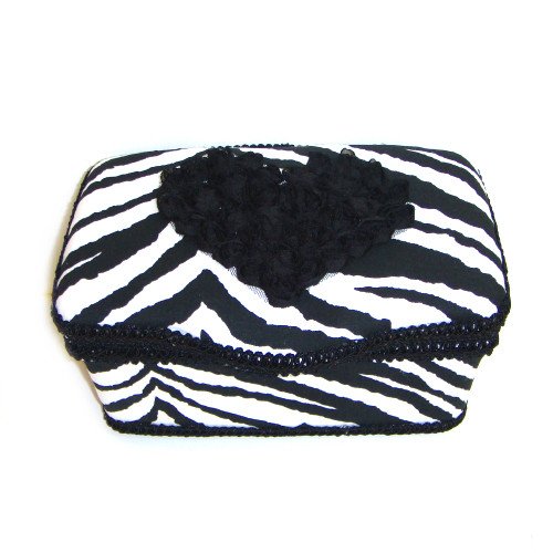 Черно-бяла зебра с черен шифоновым сърце комплект от 3 теми babybasket