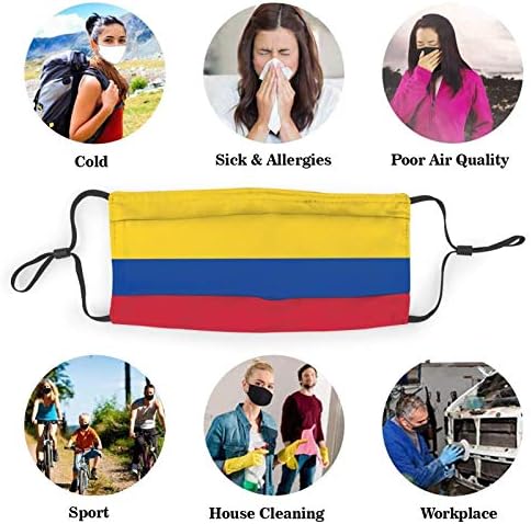Флаг Колумбия Колумбия Националните Флагове Моющийся Филтър За Устата, за многократна употреба Памук Грижи