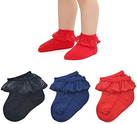 EPEIUS/ Дантелени чорапи с волани и проушинами за новородени/Кърмачета/Деца/Малки момичета (опаковка от 2/3/4/6)