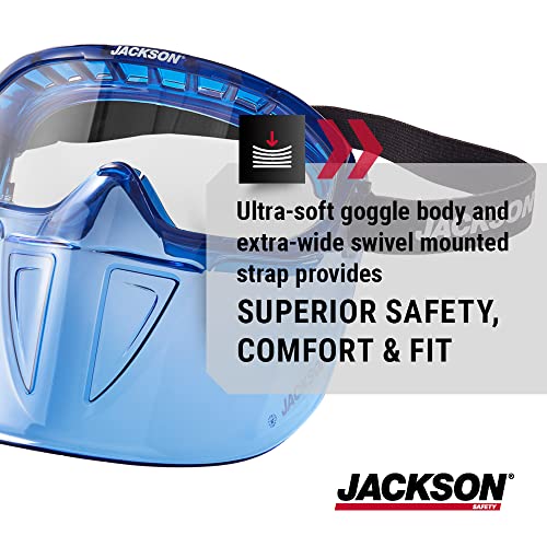 Защитни очила Jackson Safety GPL500 Премиум-клас, Синьо, Защитна маска с часовников механизъм глава 21000 и