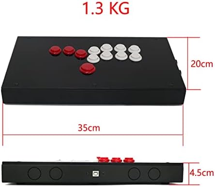 QILIANG F1-PS Всички бутони Аркаден Джойстик Гейм контролер, Подходящ за PS5/PS4/PS3/PC Аксесоари за игрови конзоли (Размер: червено и бяло)