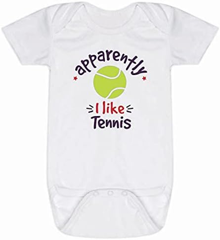 ChalkTalkSPORTS Tennis Baby & Бебе One Piece | Очевидно ми харесва Тенис | Боди за Новородени