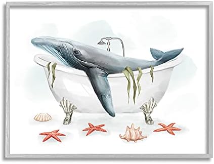 Кийт Stupell Industries в Морската вана от морска пяна, Мивки морски звезди, Дизайн Ziwei Li Стенно изкуство в сивата