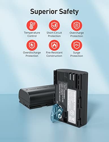 батерия evatronic LP-E6, 2 опаковки, зарядно за фотоапарат с капацитет 2040 ма, Съвместим с два слота за Canon