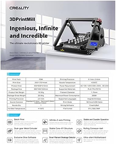 Изключителна машина за 3D печат YILUFA, 3D-принтер за метал Creality CR-30, Партида принтер, Безкрайна печат