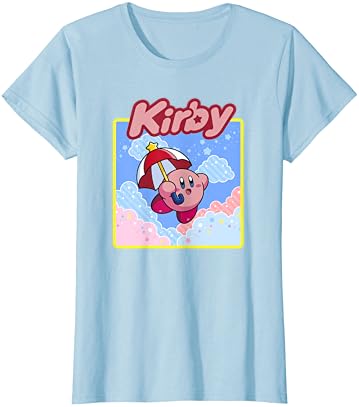 Тениска с Плакат на Nintendo Kirby Umbrella, Висене В Облаците