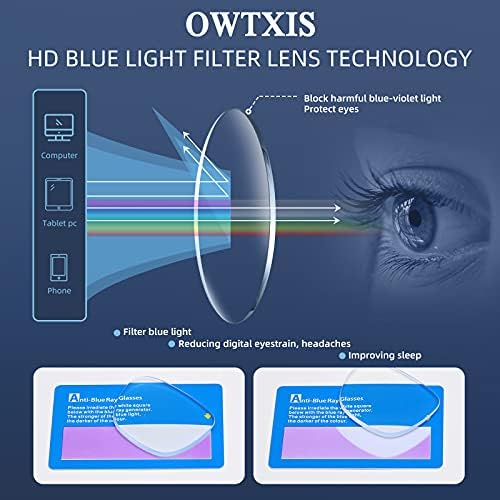 OWTXIS, 2 опаковки Очила за четене без рамки за жени, Блокиране на Синя Светлина, Модни Очила за Четене с Диаманти,