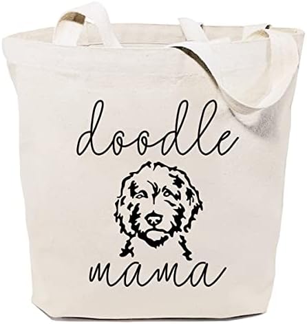 SAUIVD Doodle Мама Екологични Красиви Чанти-Тоут, Подаръци За Любителите на Сладък Кучета, Множество Холщовая Чанта За Пазаруване