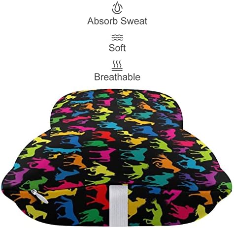 Цветни Силуети на Коне Автомобилната въздушна Възглавница за шията, за Шофиране Комплект от 2-Те Седалки на Автомобил на облегалката за глава Възглавницата на обле