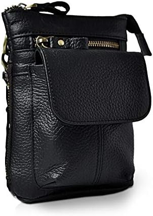 Мъжки, Черни, Естествена Кожа, Байкерская Чанта, Поясная чанта: FSO Leather