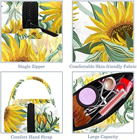 TBOUOBT Козметични чанти, козметични Чанти за жени, Малки Пътни Чанти За Грим, Абстрактни Флорални Реколта Модерни