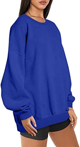 Shusuen/ Дамски Модни Флисовые Свитшоты Оверсайз с дълъг ръкав, Пуловер с кръгло деколте, Hoody, Ежедневни Удобни Капаци
