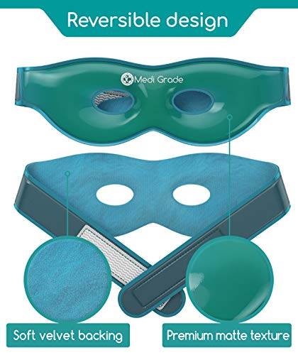 Охлаждаща маска за лице Меди Клас и студена маска за очи - Технология за безопасно гел Пълен комплект за очи, под очите и за лица С лед - Успокояващ Студени маски за л?