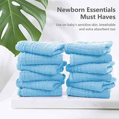 SWEET DOLPHIN 12 Опаковки Муслиновых Салфетки от оригване, Големи Кърпички за миене на ръце от памук за новородени