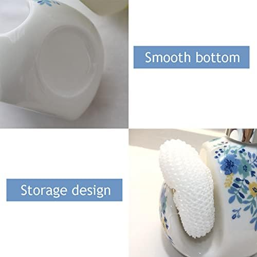 WAYUTO Керамични Опаковка Сапун за Кухненска Мивка с Притежателя на Гъба и Течен Ръчна Помпа Бутилка Комплекти За Баня Декор