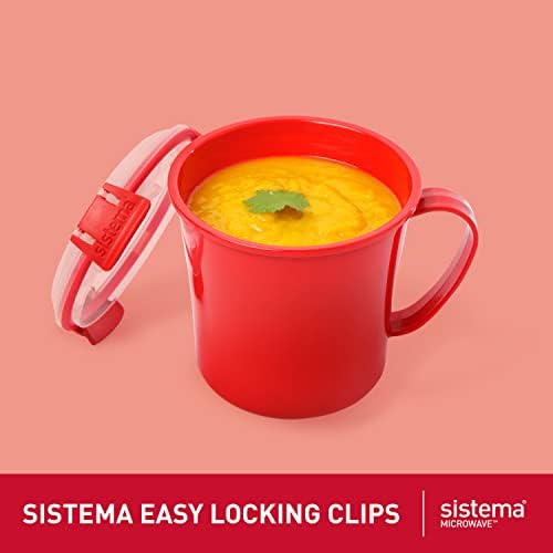 Суповая чаша за микровълнова фурна Sistema с капак и отвор за освобождаване на пара, могат да се мият в съдомиялна машина, с