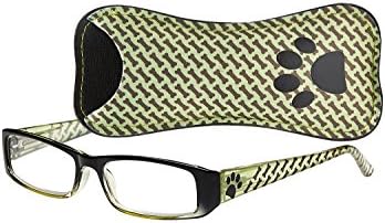 Правоъгълни Очила за четене Select-A-Vision Dog Bone с шарени Лапи и Кости, Зелени, 1,50