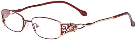 HELES Женски Правоъгълни Очила за четене с една лупа за четене в пълна рамка с Антирефлексно UV покритие, Очила за