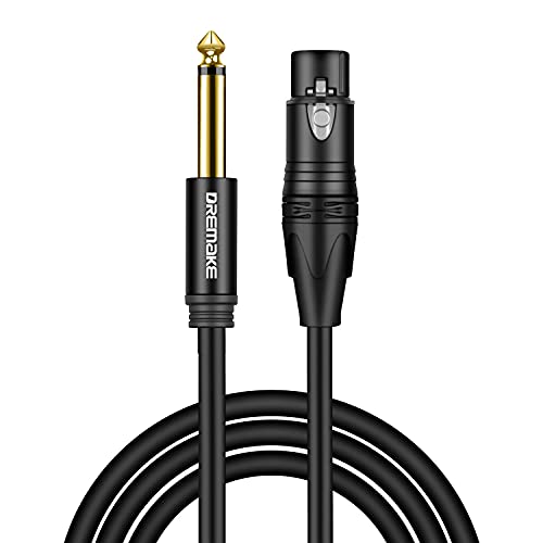 DREMAKE не са симетрични XLR 3-Пинов конектор за свързване на микрофон 6,5 мм, пач-кабел за свързване на