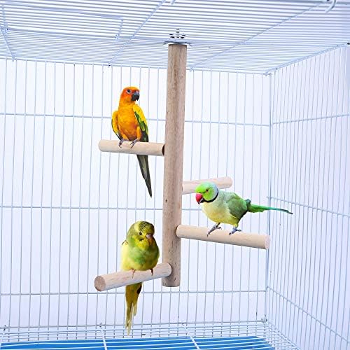 Могоко Папагал Костур Птица Поставка от Дърво, Клетка за Папагали Горните Дървени Клони Изправени Играчки за Малки,