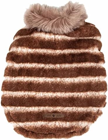 Пет Life ® Luxe 'Tira-Poochoo' Норковая палто, с шарките на Тирамису за кучета - Яке за кучета с цип кука и контур на корема - Зимни палта за кучета от малки, Средни и големи кучет