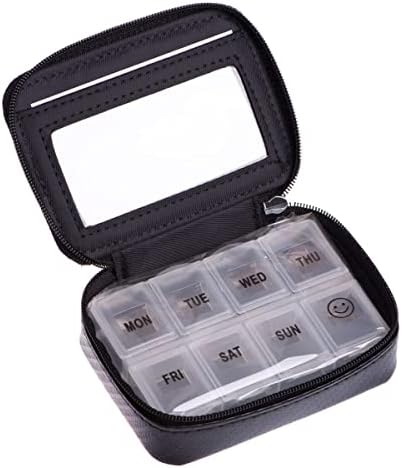 Чанта-Органайзер за хапчета, Седмично Кутия за хапчета с Компактен размер за Витамини и добавки, Органайзер за Пътуване,
