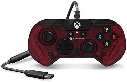 Жичен контролер Hyperkin X91 Лед за Xbox One / КОМПЮТЪР с Windows 10 (RUBY Red) - Официално лицензиран Xbox Xbox One