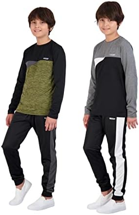 Бързосъхнеща тениска с дълъг ръкав за активни момчета Хинд / Комплект от 4 теми и спортни панталони за джогинг, Детски Дрехи за спорт и спринт