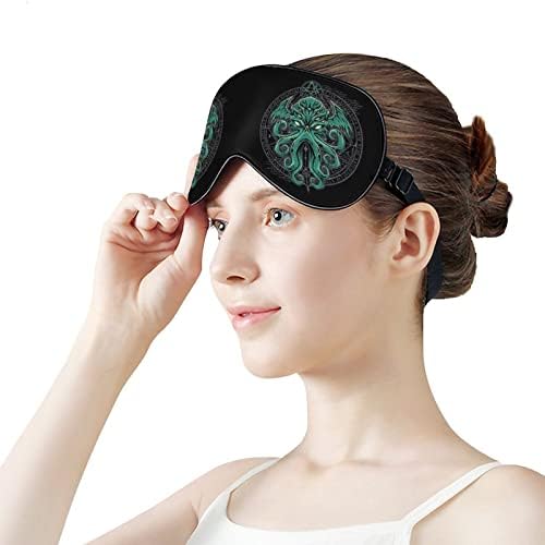 Забавна Маска за Очи Cthulhu Sleep Eye Mask Мека Превръзка на Очите с Регулируема Каишка Нощен Козирка за Мъже