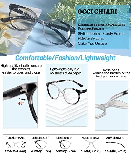 OCCI CHIARI Фотохромичните Бифокални Очила за четене Женски, блокиране на Синята светлина, за четене (1,0 1,5 2,0 2,5