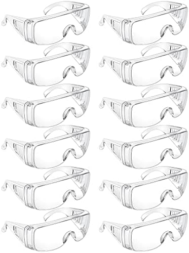 Queekay 12 Чифта Защитни Очила, Прозрачни Защитни Очила, на върха Точки, Устойчиви на Надраскване Брызгозащищенные От Прах