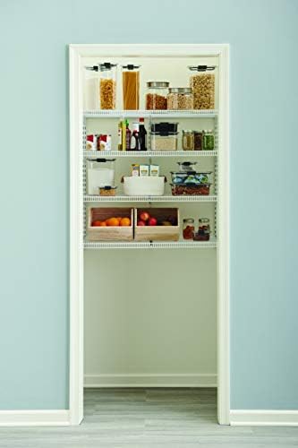 Rubbermaid Килер 36 Комплект Система за организация на съхранение в гардероба, Бял, с възможност за разширение, 2-4 метра,