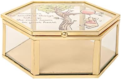 Ковчег за бижута Disney Winnie the Pooh - Стъклен Ковчег за бижута с дизайн на Пух и Пятачка, Официално Лицензирана