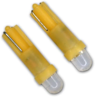 Tuningpros Led лампи STL-T5-Y1 Step Светлина T5, 1 светодиод жълт цвят, комплект от 2 теми