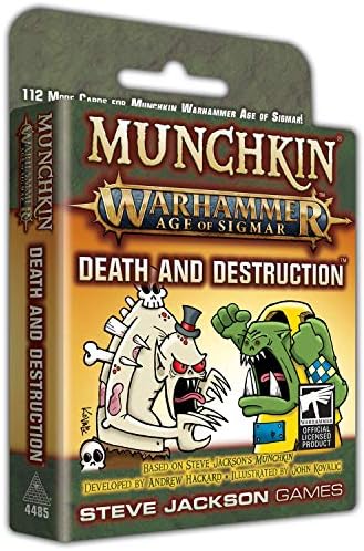 Steve Jackson Games игра на Карти Munchkin Warhammer Age of Sigmar: Смърт и разрушение (Разширение) | 112 Карти | Семейна