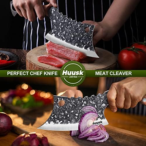 Набор от Подбрани Ножове Huusk Нож за барбекю и Издълбани Нож За Рязане на Месо Ръчно Коване Мясницкий Нож