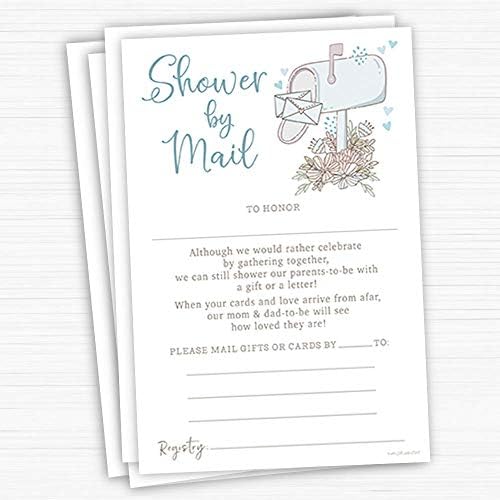 Душ by Mail Син пощенска кутия - Покани за детски душ за момчета (20 броя) в пликове