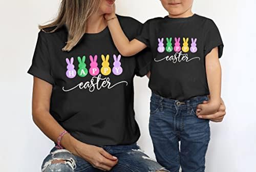 Честит Великден, Тениски за Жени, Детски Дрехи с Бъни, Еднакви Комплекти за Семейството, Скъпа Риза За Малки Момчета и Момичета