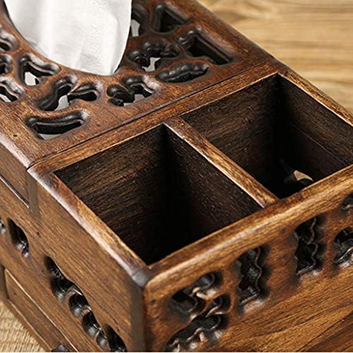 Дървена кутия за Салфетки ASDFGH - Селски Потертая Дървена Правоъгълна Капак Кутии за Салфетки с Отделения За съхранение