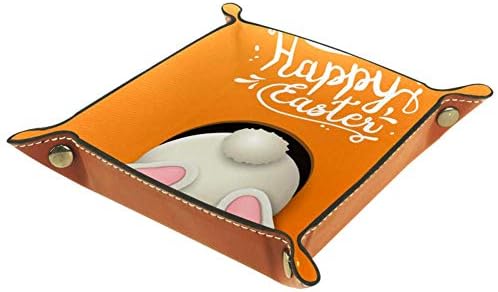 Lyetny Happy Easter и Бял Заек Долния Органайзер Тава Кутия За Съхранение на Нощни Caddy Тенис на Тава Чантата