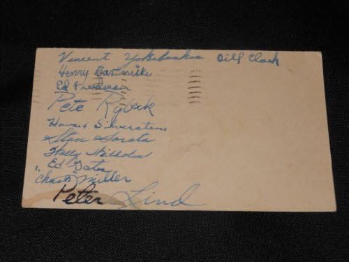 1949 отбор по Футбол UCONN Подписа Автограф GPC Винтажной пощенска картичка JSA COA F14
