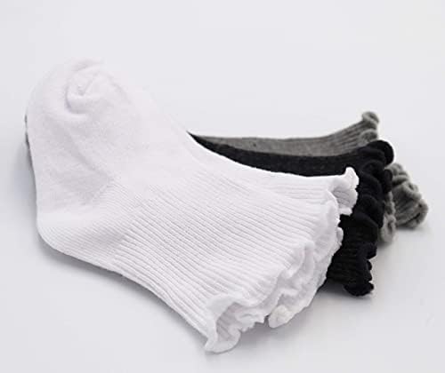 Xiyadun 6 и 12 Чифта Памучни чорапи за бебета и малки деца с рюшами на белезници