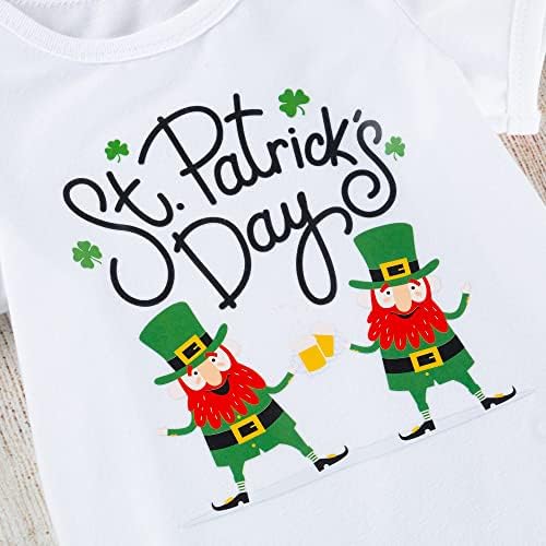 Облекло за Деня на Св. Патрик За Малки Момчета и Момичета, Кралят Боди със Зелени Трилистниками, Гащеризон + Каре