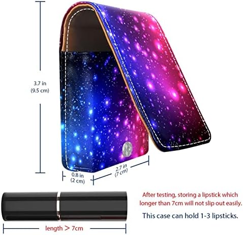 Цветен Блясък на Звездното Небе Galaxy Калъф за Червило с Огледален Държач за Червило за Чантата си Мини Косметичка